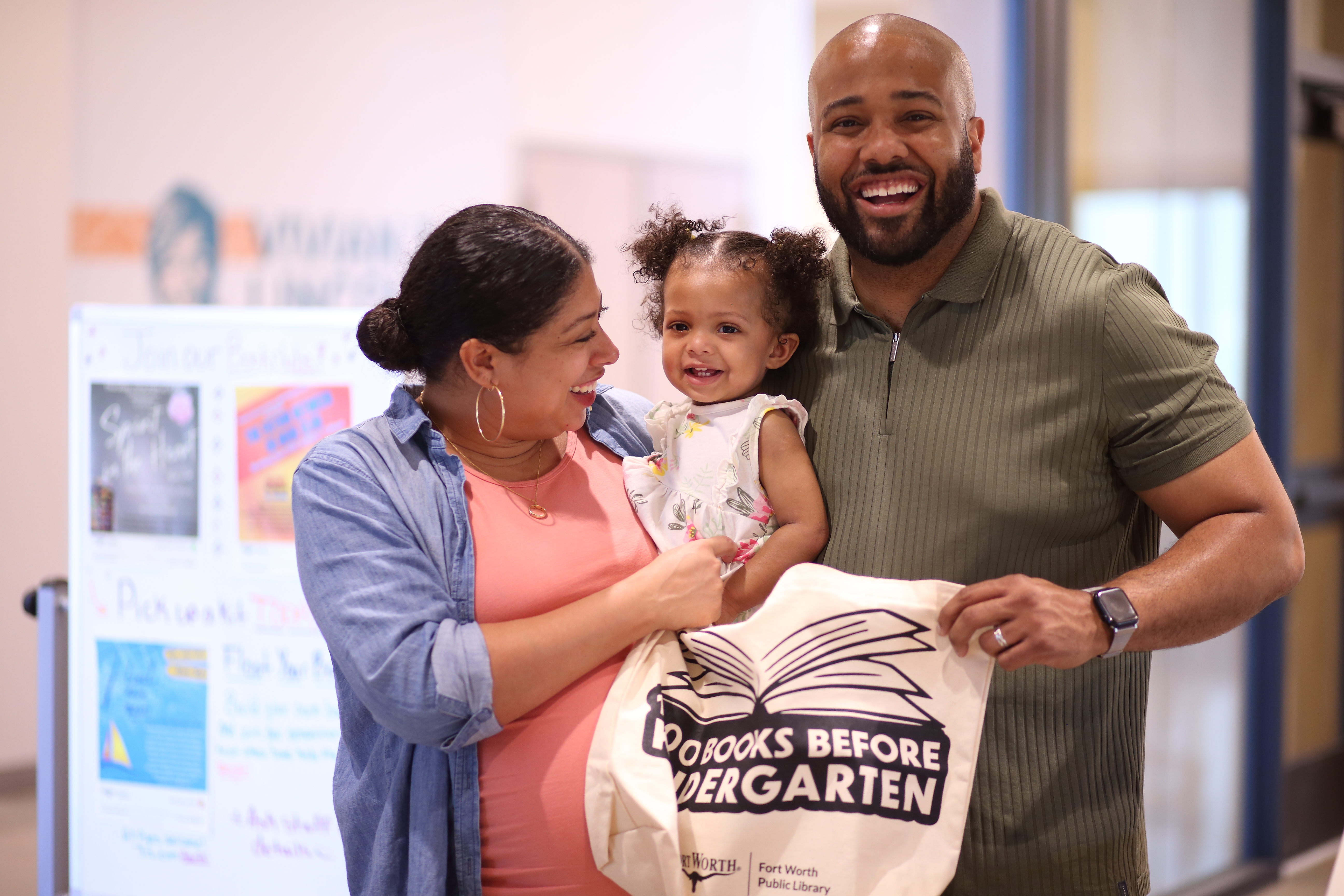 Councilman Jared Williams and his family at the Lincoln Library