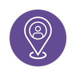 purple circle with computer icon