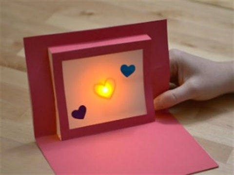 make a greeting card with built-in LED lights