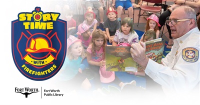 Fort Worth Fire Chief Davis reading to children at the Fort Worth Public Library.