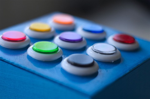Colorful pad with buttons