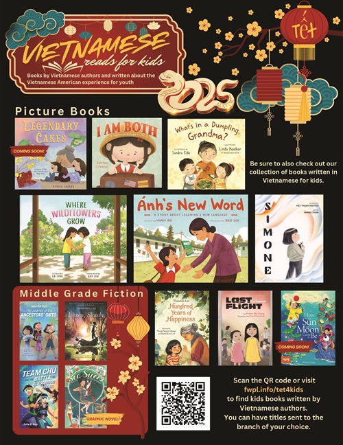 graphic with books for kids written by Vietnamese authors