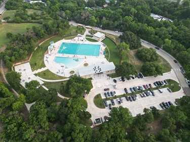 Forest Park Pool Drone Shot