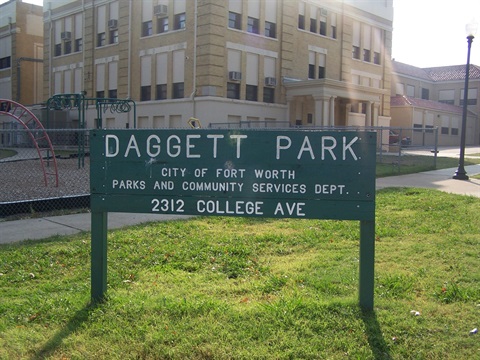 Daggett Park wood park sign