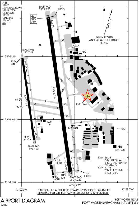 us customs parking location map