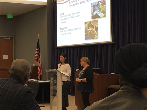 Tabitha and Ruth teaching at lunch and learn